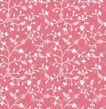 Blush Pink Paisley Vine Seamless Pattern with Delicate White Floral Trails