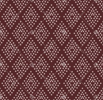 Mahogany Dotted Diamond Seamless Pattern with Tiny Pixel Buti Clusters