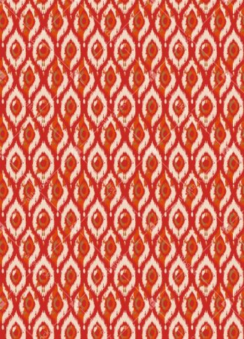 Vibrant Red Ikat Seamless Pattern with Geometric Diamond Ethnic Motifs