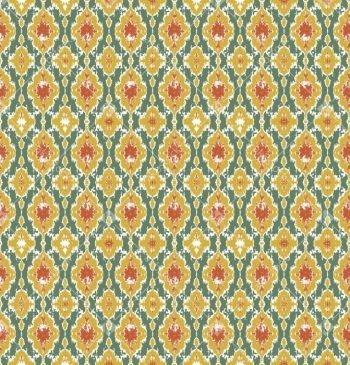 Earthy Ikat Seamless Pattern with Distressed Diamond and Tribal Motifs