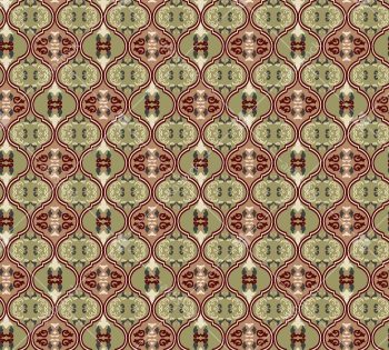 Vintage Ornamental Seamless Pattern with Geometric Medallion Trellis Motifs