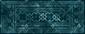 Luxury Teal Ornamental Dupatta Design with Geometric Borders and Central Panel