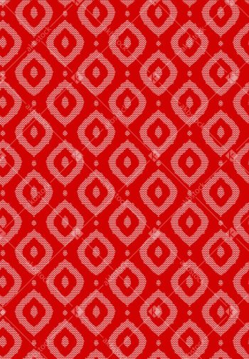 Bold Red Ikat Seamless Pattern with White Diamond Ethnic Motifs