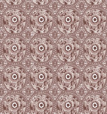Soft Mauve Ornamental Seamless Pattern with Ethnic Medallion and Diamond Motifs