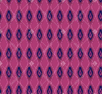 Bold Pink Geometric Seamless Pattern with Navy Ikat Diamond Motifs