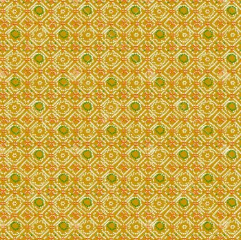 Traditional Bandhani Inspired Seamless Pattern with Mustard Base and Dotted Geometric Motifs