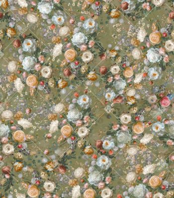 Vintage Garden Floral Seamless Pattern with Elegant Roses and Soft Botanical Scatter