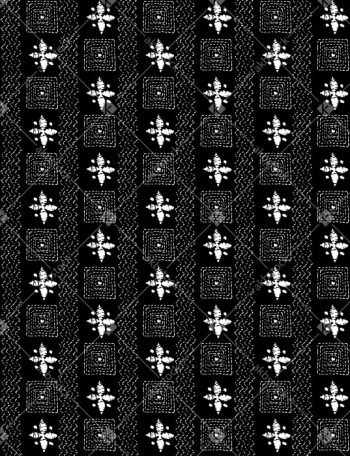 Tribal Geometric Seamless Pattern with White Ethnic Stripe Motifs on Black Background