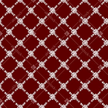 Minimal Floral Trellis Seamless Pattern with White Vine Motifs on Deep Maroon Ground