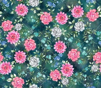Handmade Watercolor Floral Seamless Pattern Collection with Romantic Multi Color Variations