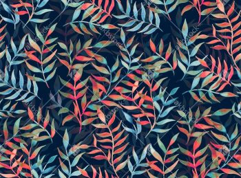 Premium Watercolor Leaf Seamless Pattern in Rich Multicolor Botanical Style for Fashion and Home Decor Fabric Printing