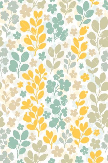 Charming Floral and Leaf Seamless Pattern Collection in Soft Pastel Tones for Fabric, Surface Design, and Home Decor Use
