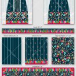 Midnight Floral Festive Full Kurti Set – Premium Coordinated Front, Back, Sleeve, Border and Dupatta Design