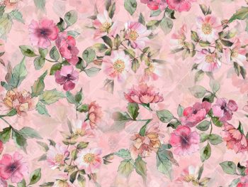 Elegant Watercolor Floral Seamless Pattern Set in Five Premium Colorways - Color 1