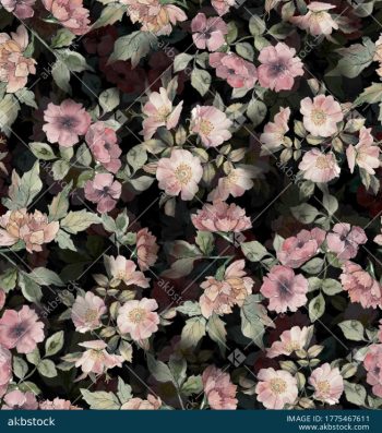 Elegant Watercolor Floral Seamless Pattern Set in Five Premium Colorways - Color 4