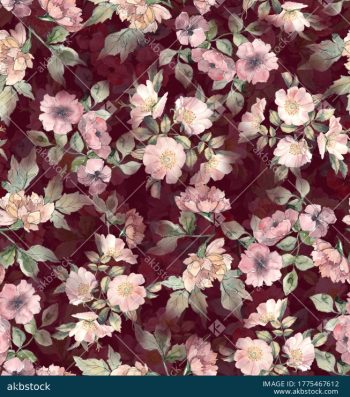 Elegant Watercolor Floral Seamless Pattern Set in Five Premium Colorways - Color 5