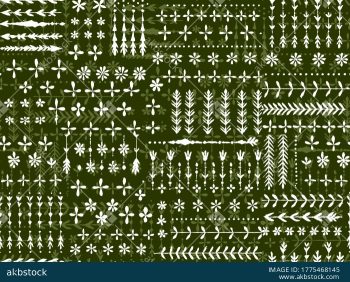 Handmade Tribal Border Seamless Pattern Set with Folk Motif Elements - Color 3