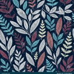 Premium Botanical Leaf Seamless Pattern Collection in Eight Versatile Colorways - Color 1