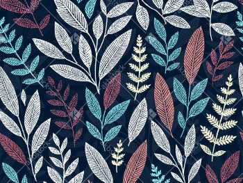 Premium Botanical Leaf Seamless Pattern Collection in Eight Versatile Colorways - Color 1