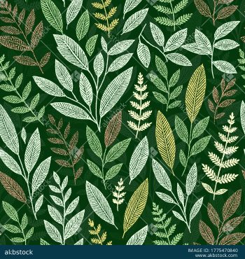 Premium Botanical Leaf Seamless Pattern Collection in Eight Versatile Colorways - Color 2