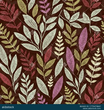 Premium Botanical Leaf Seamless Pattern Collection in Eight Versatile Colorways - Color 3