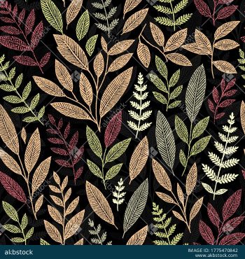 Premium Botanical Leaf Seamless Pattern Collection in Eight Versatile Colorways - Color 4