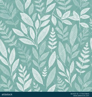 Premium Botanical Leaf Seamless Pattern Collection in Eight Versatile Colorways - Color 7
