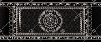 Premium Tribal Medallion warli Border Dupatta Design in Coordinated Ethnic Colorways - Color 1