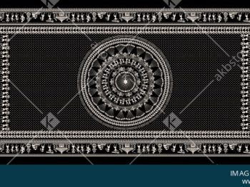 Premium Tribal Medallion warli Border Dupatta Design in Coordinated Ethnic Colorways - Color 1