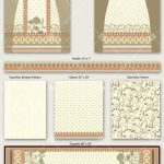 Ivory Gold Heritage Kurti Set Digital Textile Design with Dupatta and Coordinated Panels