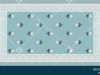 Pastel Buti Border Dupatta in Soft Blue and Blush Pink Colorways - Color 1