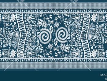 Tribal Story Panel Dupatta in Artisanal Ethnic Colorways - Color 1