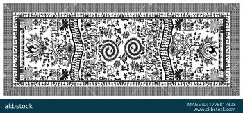 Tribal Story Panel Dupatta in Artisanal Ethnic Colorways - Color 3