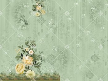 Sage Green Floral Heritage Kurti Front Panel with Right Sleeve Design