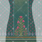 Teal Gulnaar Heritage Kurti Front and Back Panel Design - Color 1