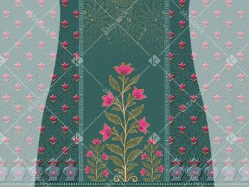 Teal Gulnaar Heritage Kurti Front and Back Panel Design - Color 1