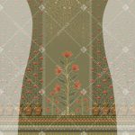 Olive Gulnaar Heritage Kurti Front and Back Panel Design - Color 1