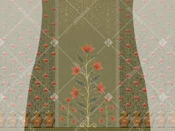 Olive Gulnaar Heritage Kurti Front and Back Panel Design - Color 1