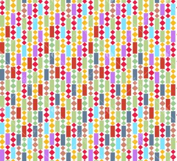 Colorful Geometric Diamond and Rectangle Seamless Pattern - Color 1