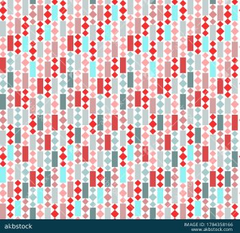 Colorful Geometric Diamond and Rectangle Seamless Pattern - Color 8
