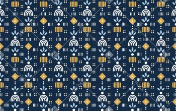 Boho Geometric Seamless Pattern with Abstract Folk Motifs in Earthy Tones - Color 1