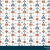 Boho Geometric Seamless Pattern with Abstract Folk Motifs in Earthy Tones - Color 3