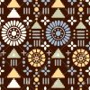 Black Boho Geometric Seamless Pattern with Colorful Folk Tribal Motifs - Color 3