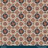 Turquoise Geometric Floral Seamless Pattern with Octagon and Diamond Motifs - Color 2