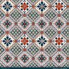 Geometric Floral Diamond Seamless Pattern Set with Three Colorways - Color 1