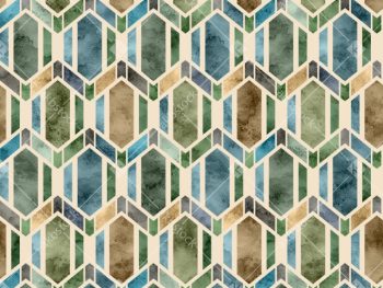 Geometric Hexagon Seamless Pattern Set with Five Earthy Colorways - Color 1