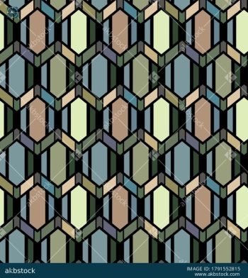 Geometric Hexagon Seamless Pattern Set with Five Earthy Colorways - Color 2