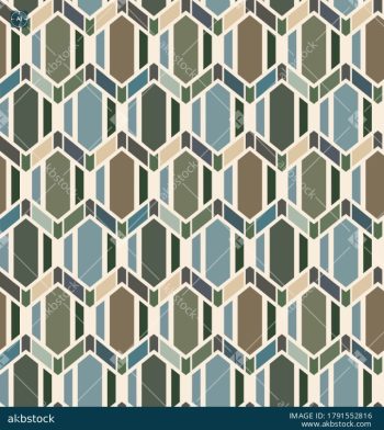 Geometric Hexagon Seamless Pattern Set with Five Earthy Colorways - Color 3