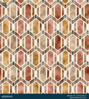 Geometric Hexagon Seamless Pattern Set with Five Earthy Colorways - Color 4
