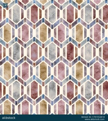 Geometric Hexagon Seamless Pattern Set with Five Earthy Colorways - Color 5